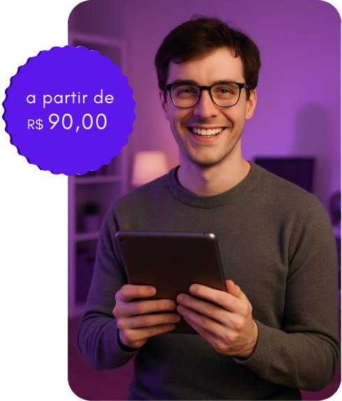 Homem com tablet